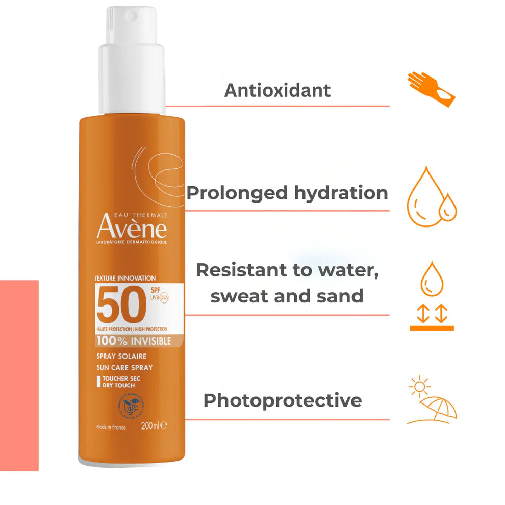 Avene Sunscreen spray SPF50+ 200ml Get Avene Thermal Spring Water Spray 50ml