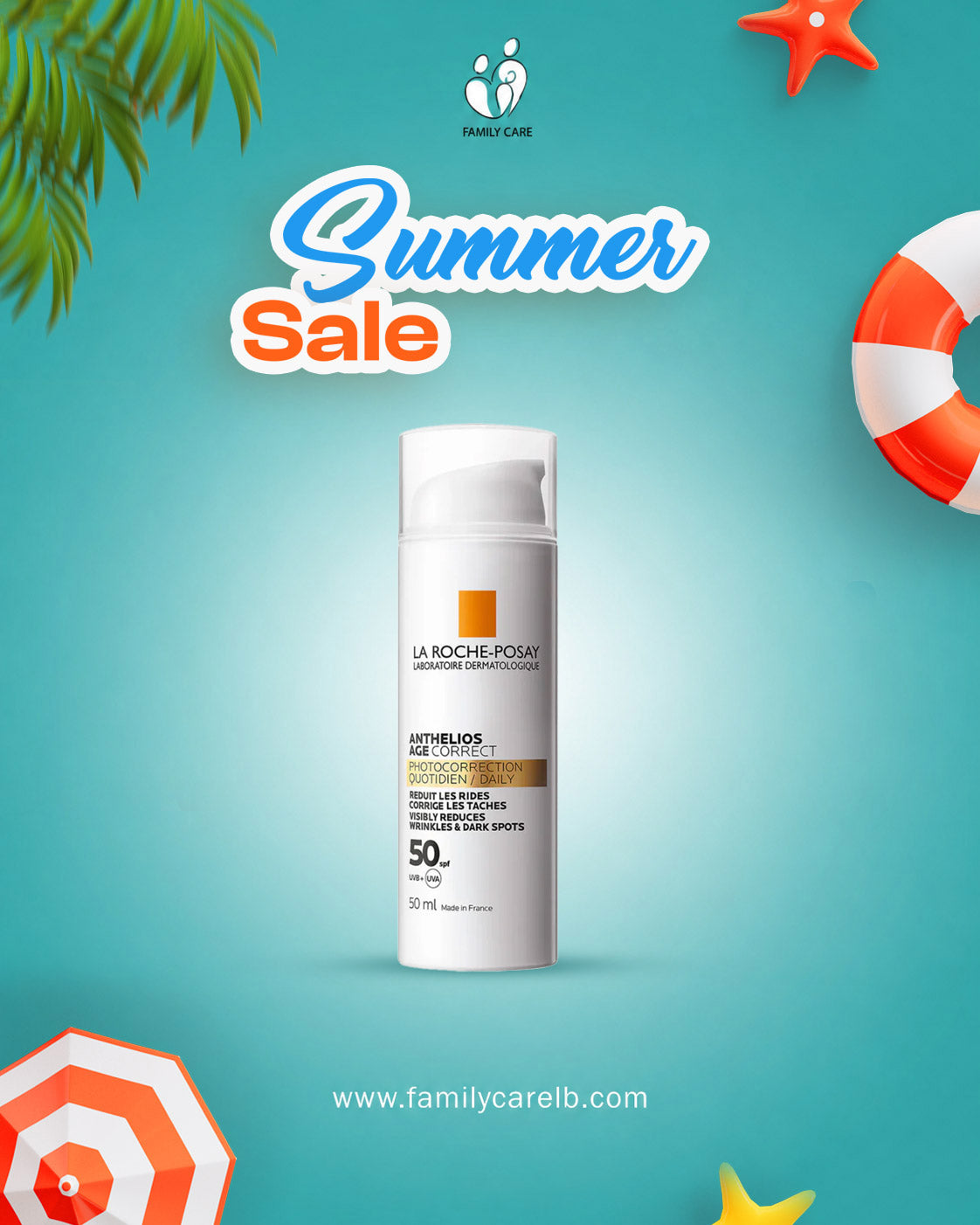 La Roche Posey Anthelios Age Correct Light Cream Spf 50+