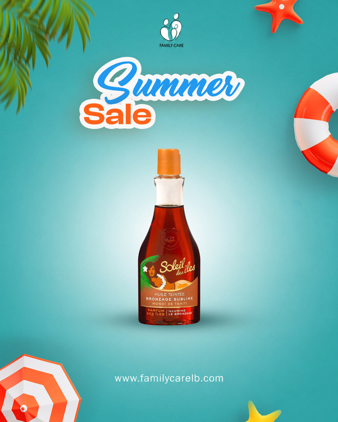 Soleil Des Iles Huile Teintée Bronzage Sublime Monoï de Tahiti Parfum des Îles