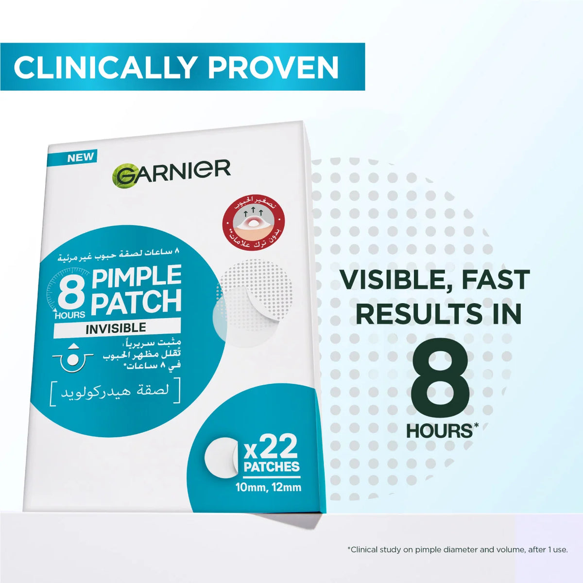 Garnier Skin Active Fast Clear Invisible Pimple Patch 8 Hours Hydrocolloid