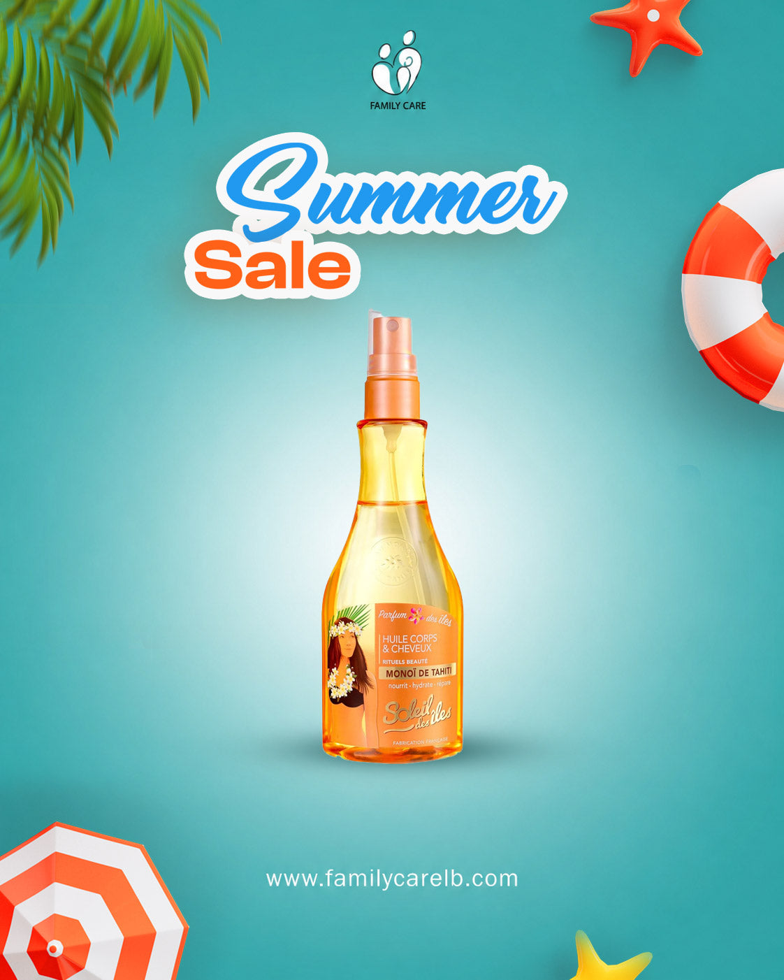 Soleil des Îles | Nourishing After-Sun Oil for Body and Hair - Monoi de Tahiti