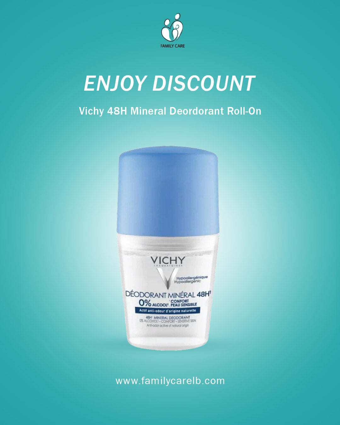 Vichy 48H Mineral Deordorant Roll-On