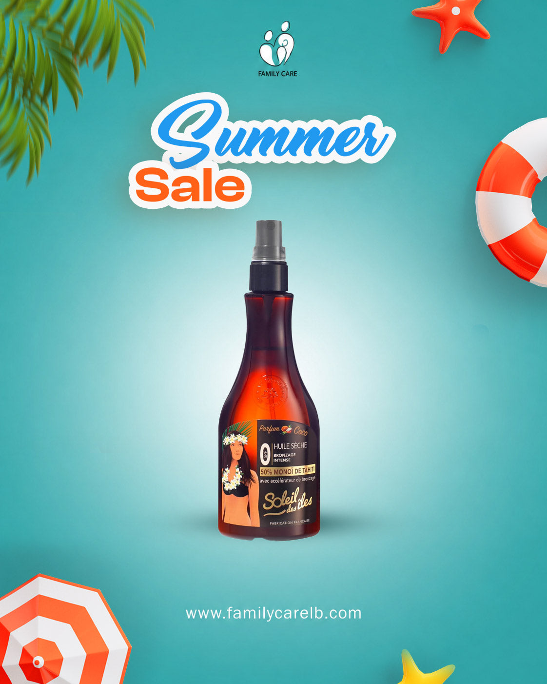 Soleil des Îles | 100% Natural Tahitian Monoi Tan Dry Oil – Coconut Fragrance