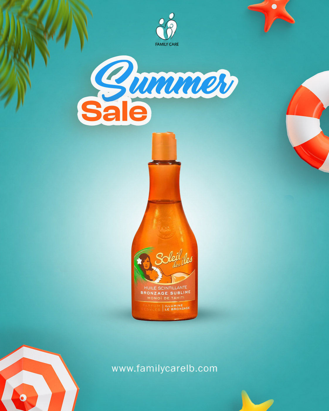 Soleil des Iles Huile Scintillante Bronzage Sublime Monoï de Tahiti Parfum des Îles
