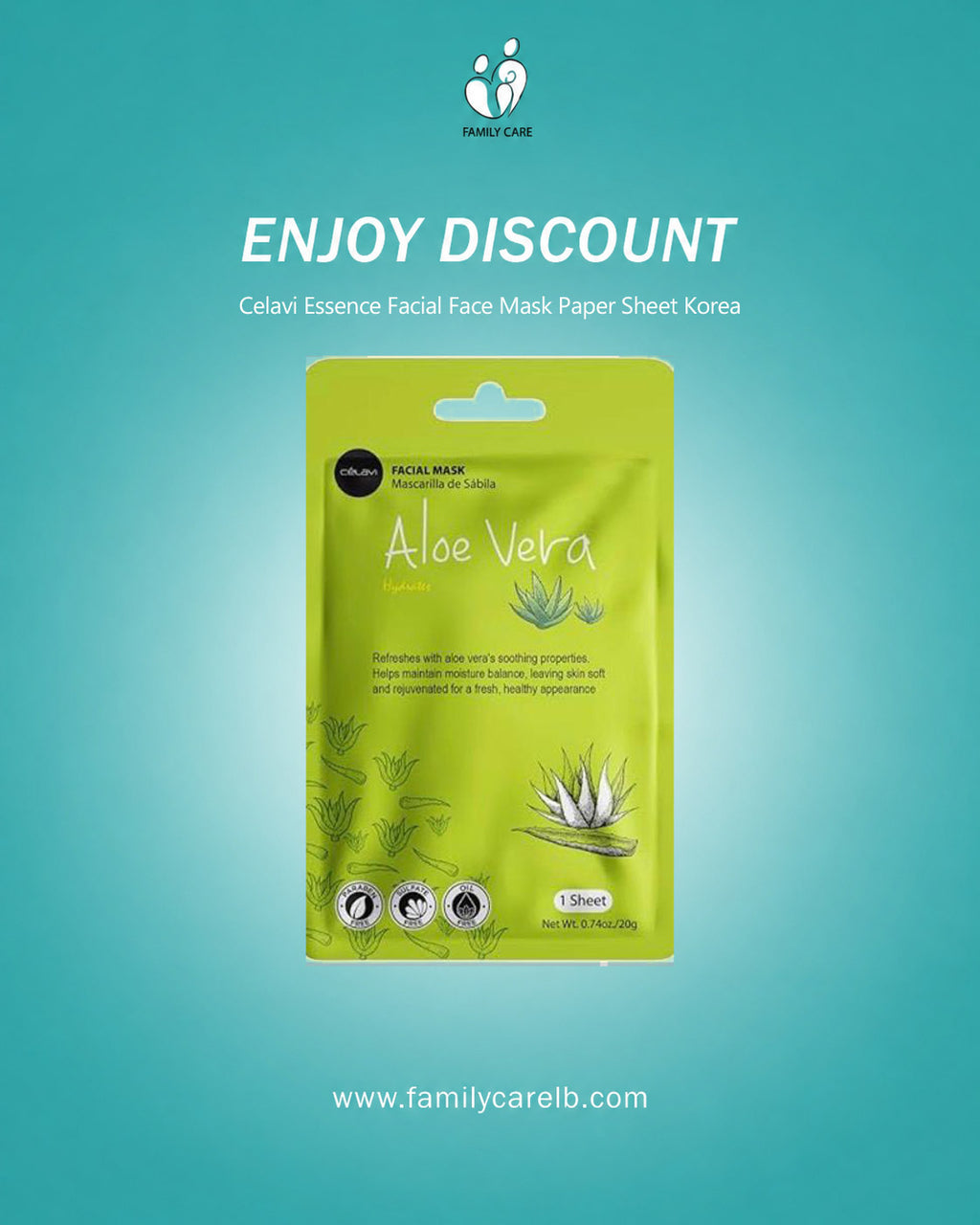 Celavi Essence Facial Sheet Face Mask  Classic Authentic korean Moisturizing Skincare
