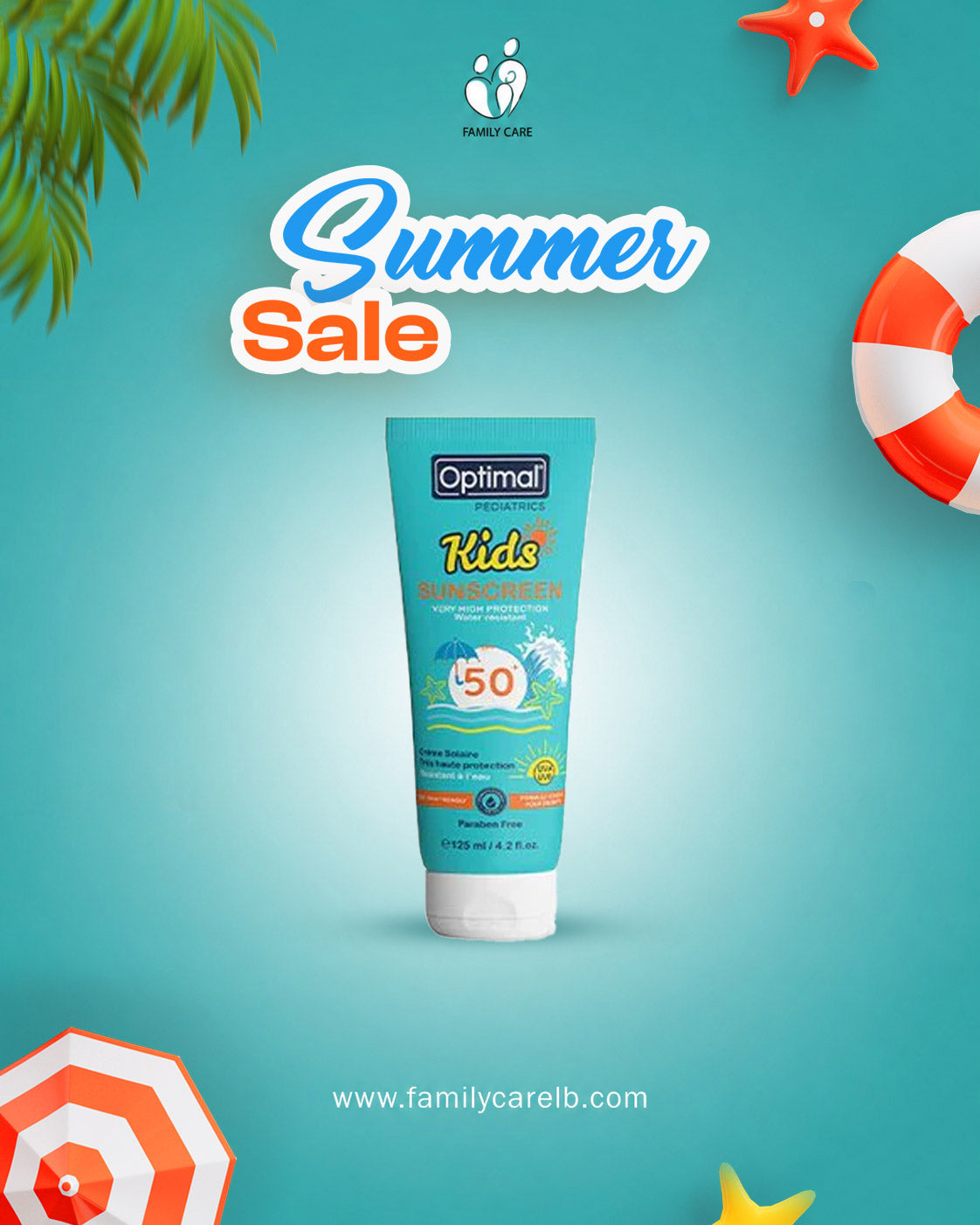Optimal Kids Sunscreen 125ml