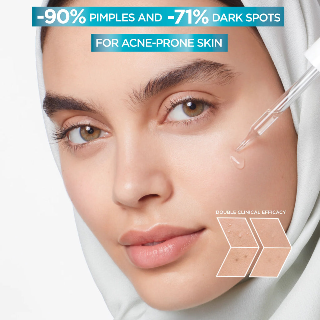 Garnier Fast Clear 4% Salicylic Acid, Vitamin C, Niacinamide, AHA - Anti-Acne Treatment Booster Serum