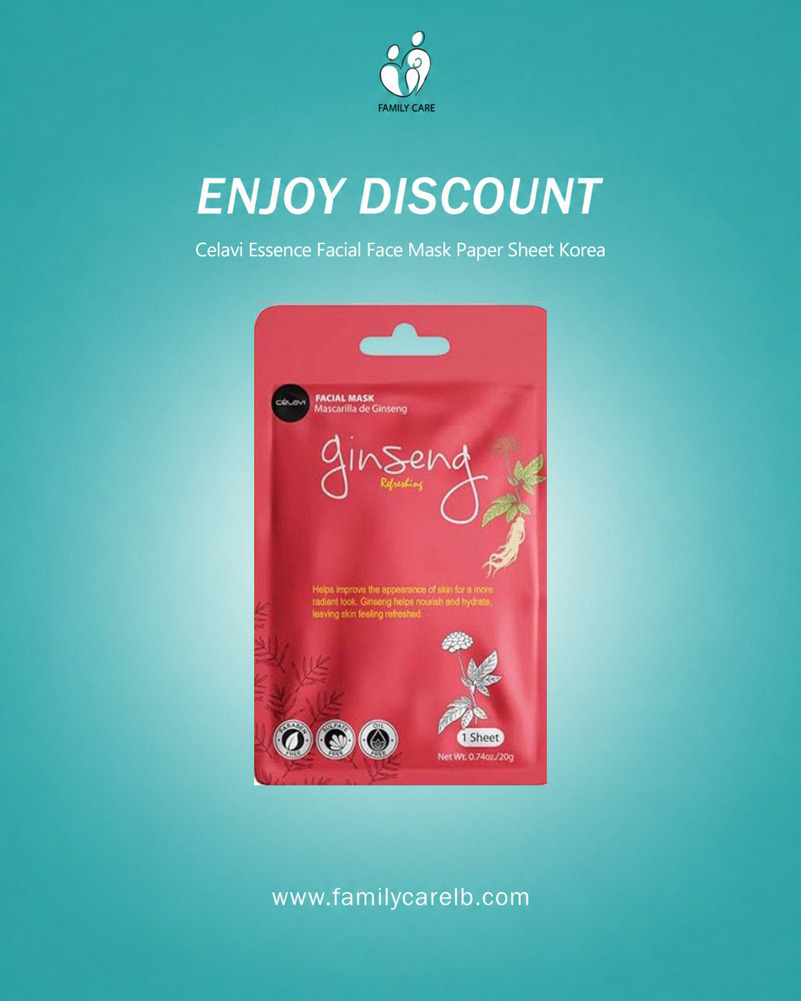 Celavi Essence Facial Sheet Face Mask  Classic Authentic korean Moisturizing Skincare