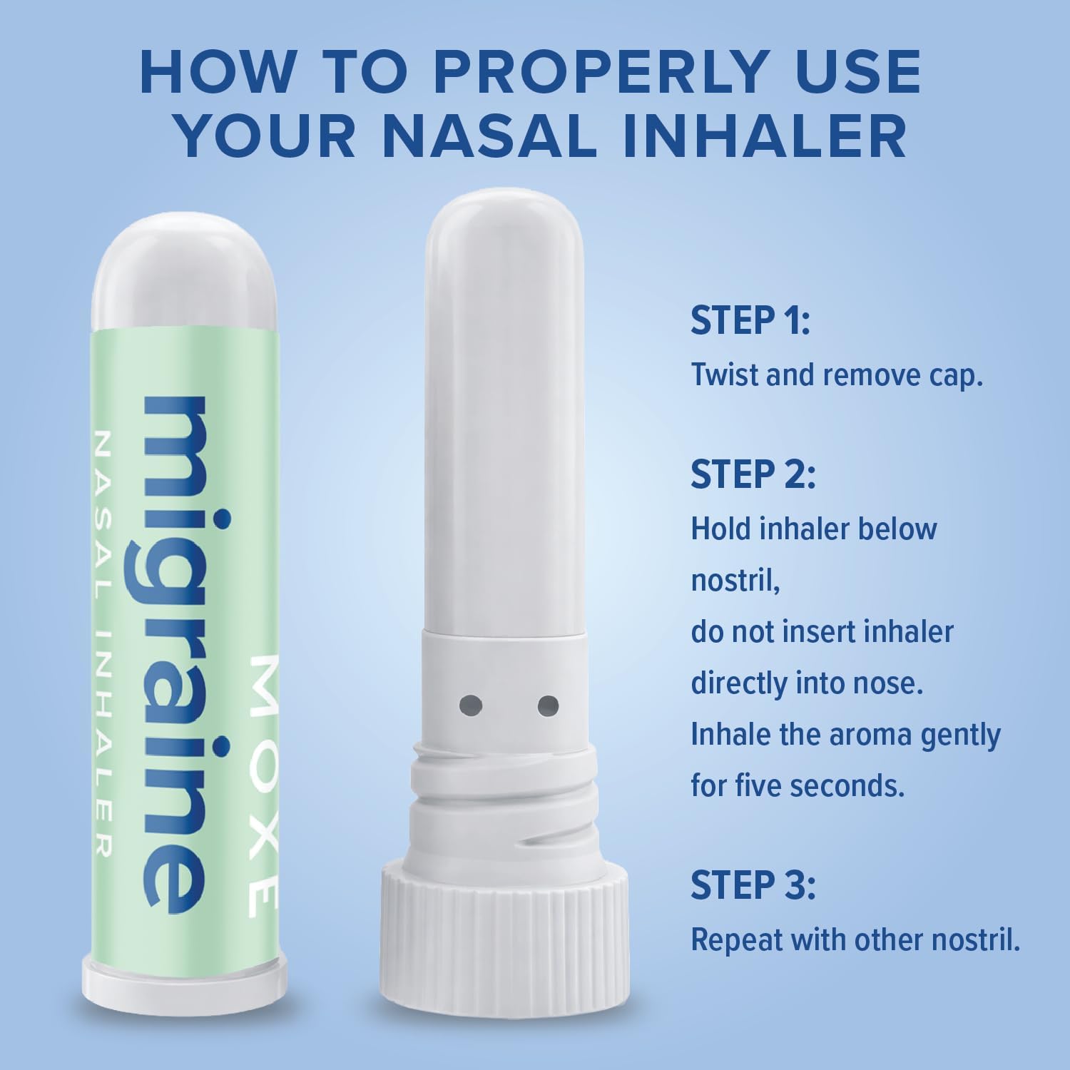 MOXE Migraine Relief Nasal Inhalers, Essential Oils for Headaches & Tension Relief