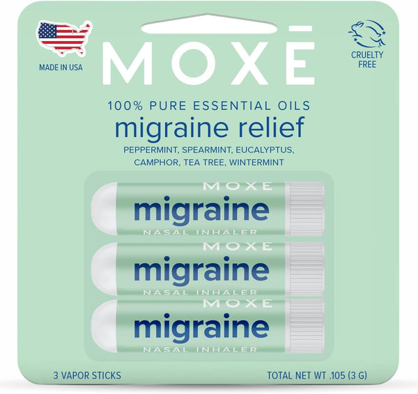 MOXE Migraine Relief Nasal Inhalers, Essential Oils for Headaches & Tension Relief