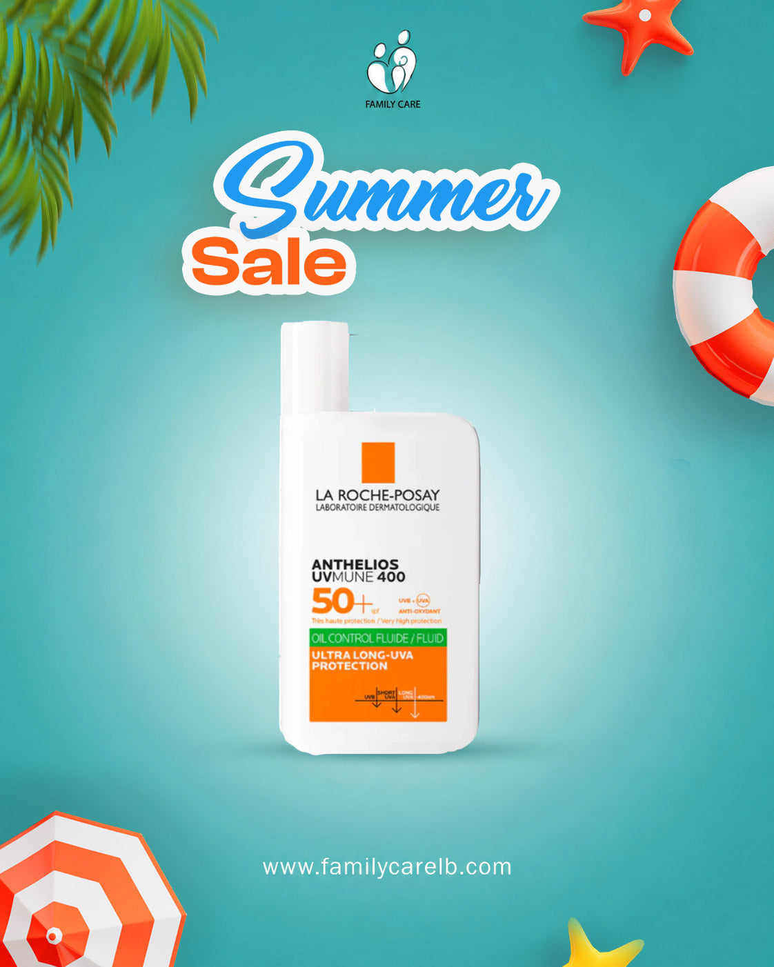 La Roche Posey Anthelios UVMune 400 Oil Control Invisible Fluid Sunscreen SPF 50+ For Oily Skin