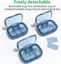 Pill Box 3 Compartments Moisture Proof Case, Travel Organizer for Pocket Purse,