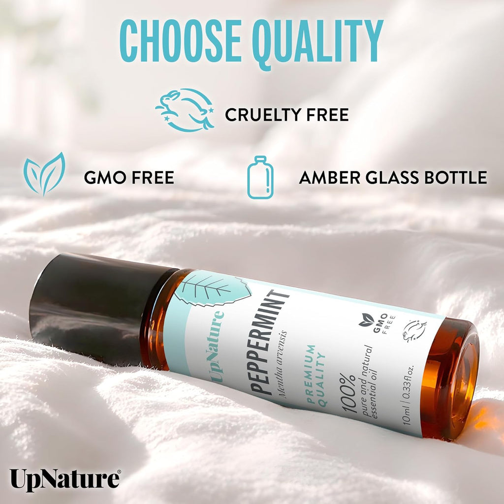 UpNature Peppermint Oil Roll On – 100% Natural Nausea & Morning Sickness Relief for Pregnant Women