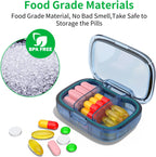 Pill Box 3 Compartments Moisture Proof Case, Travel Organizer for Pocket Purse,