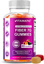 Prebiotic Fiber Gummies for Adults – 7g Fiber per Serving – 60 Pectin-Based Gummies