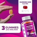 Prebiotic Fiber Gummies for Adults – 7g Fiber per Serving – 60 Pectin-Based Gummies