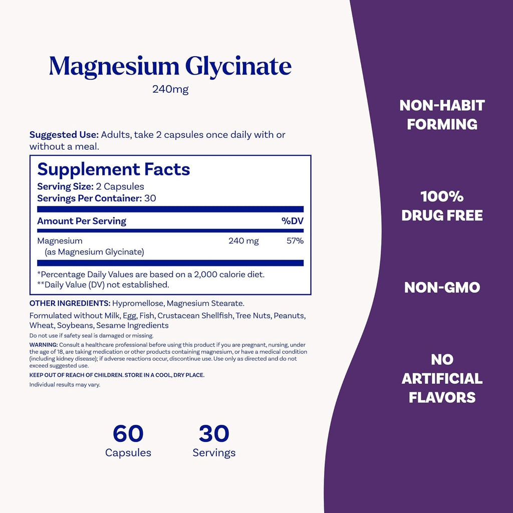 Natrol Magnesium Glycinate Supplements 240 mg