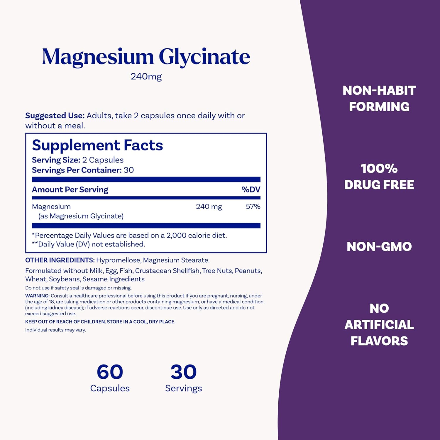 Natrol Magnesium Glycinate Supplements 240 mg