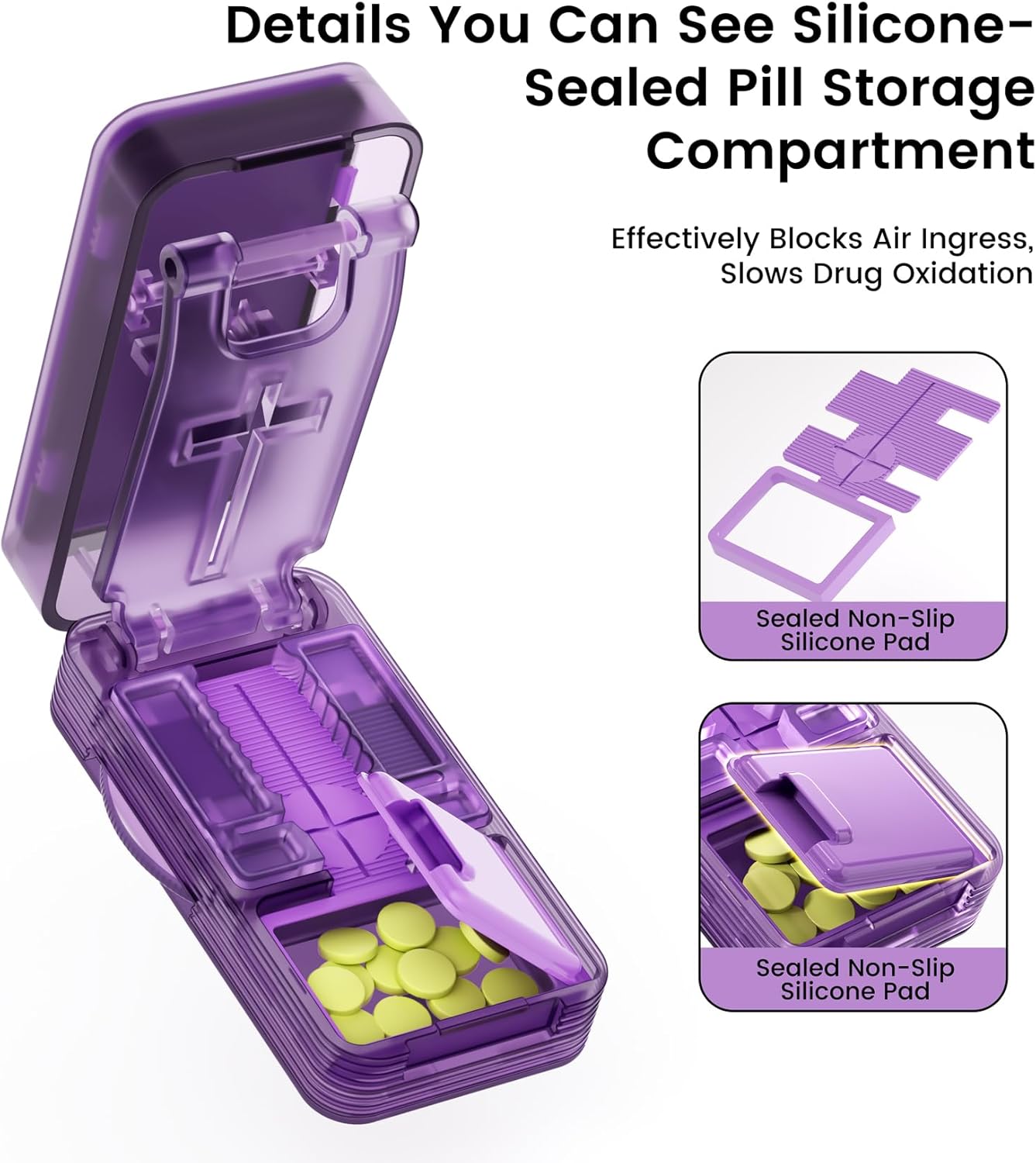 Pill Cutter - 1/4 & 1/2 Pill Splitter for Small Tiny Large Pills Professional