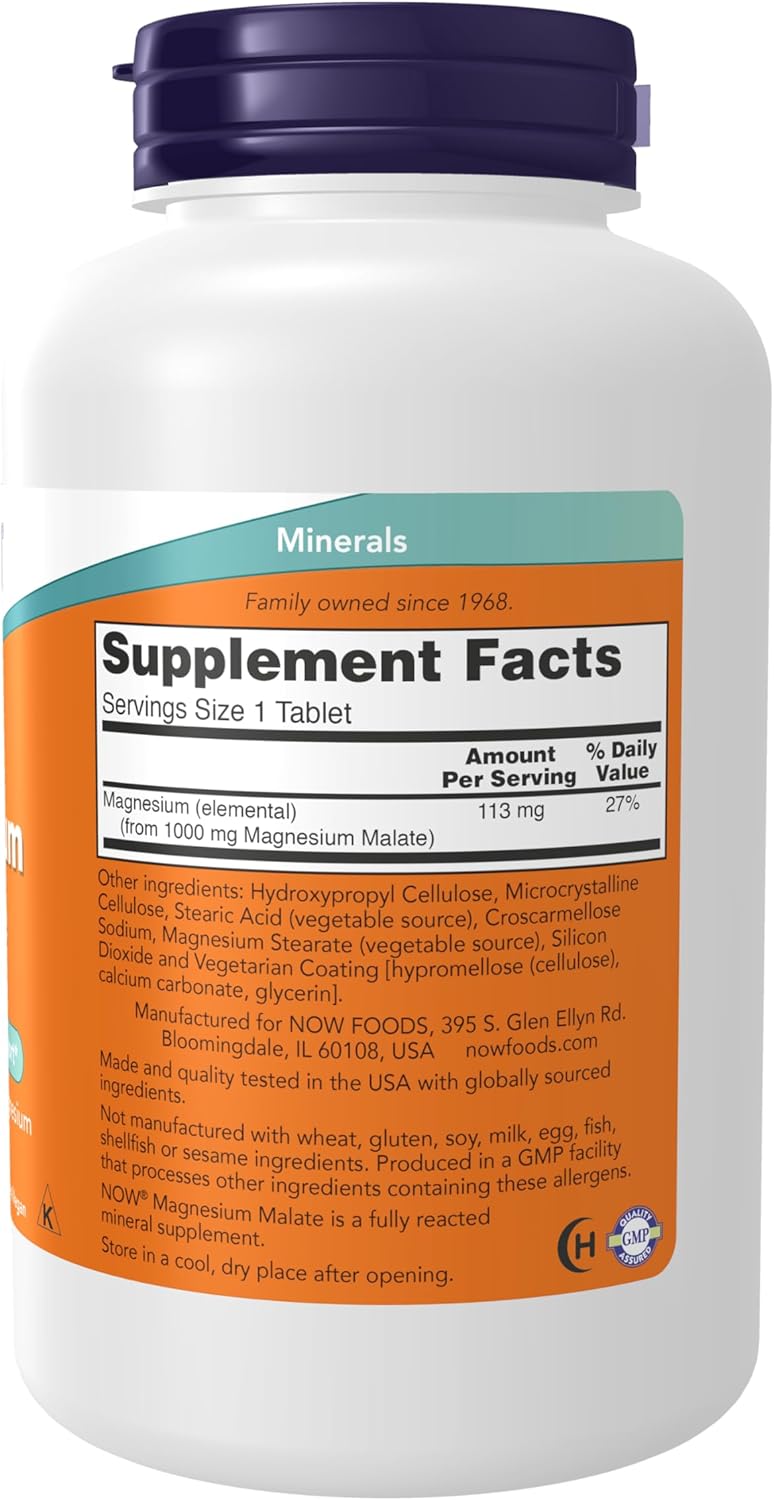 NOW Magnesium Malate 1000 mg,180 Tablets