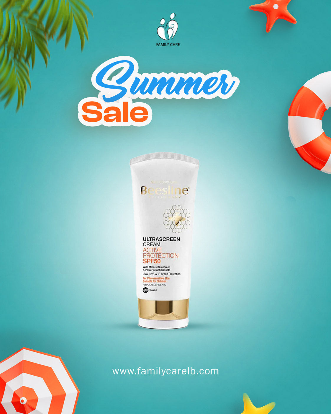 Beesline Ultrascreen Cream Active Protection SPF50