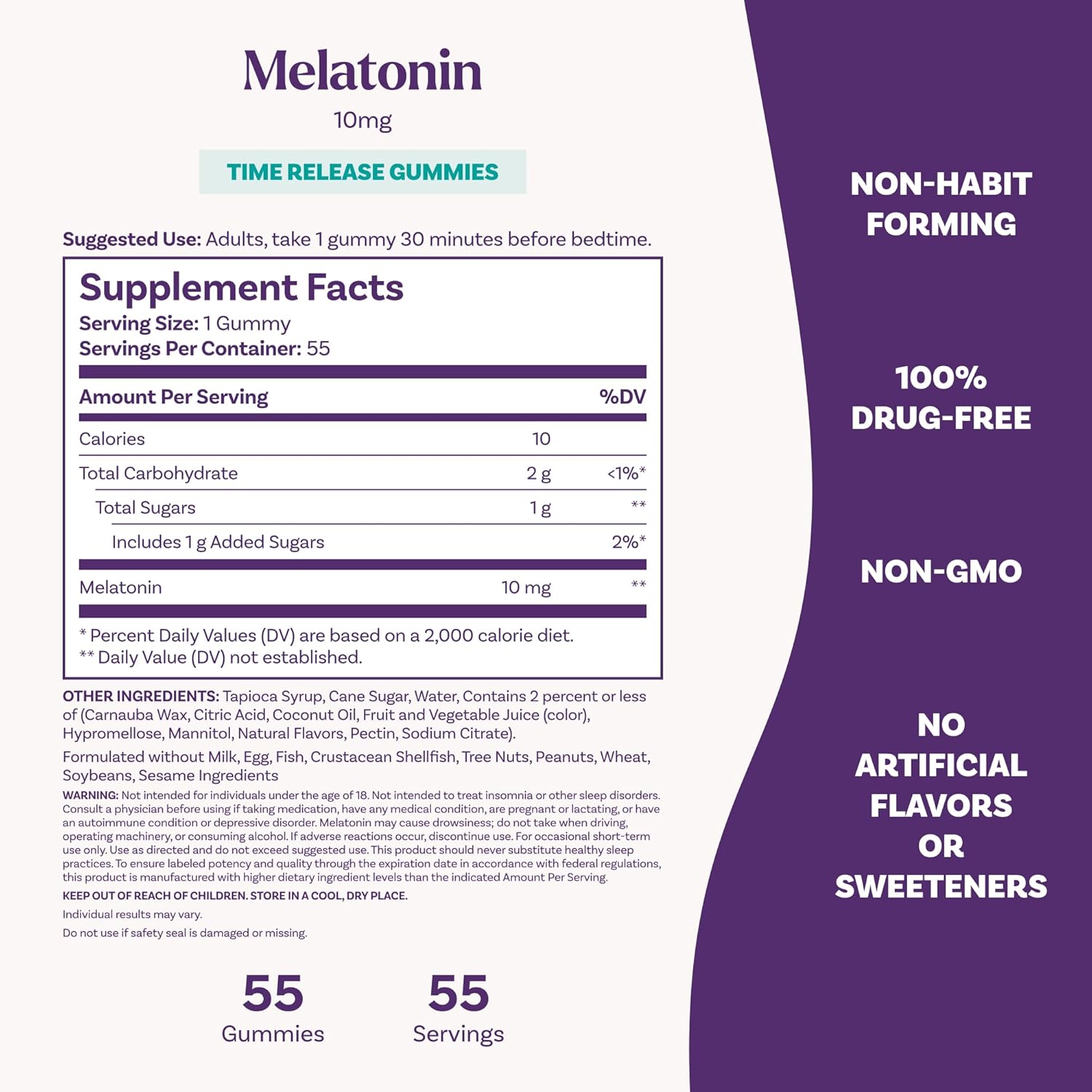 Natrol 10 mg Melatonin Gummies, Time Release Sleep Gummies for Adults, Minimize Wake Ups, Strawberry-Flavored, 55 Count