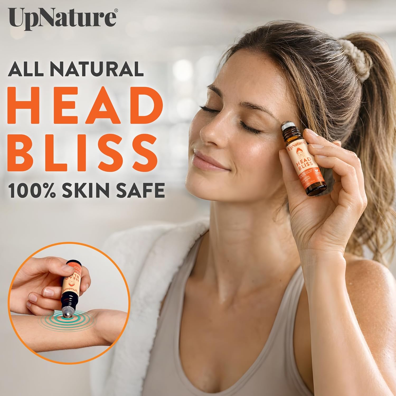 UpNature Head Bliss Essential Oil Roll On Stick - Soothing Migraine Comfort