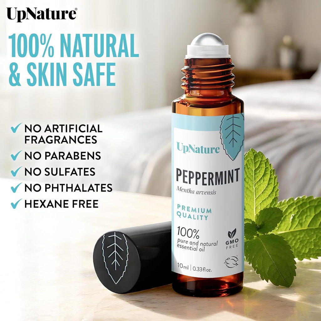 UpNature Peppermint Oil Roll On – 100% Natural Nausea & Morning Sickness Relief for Pregnant Women