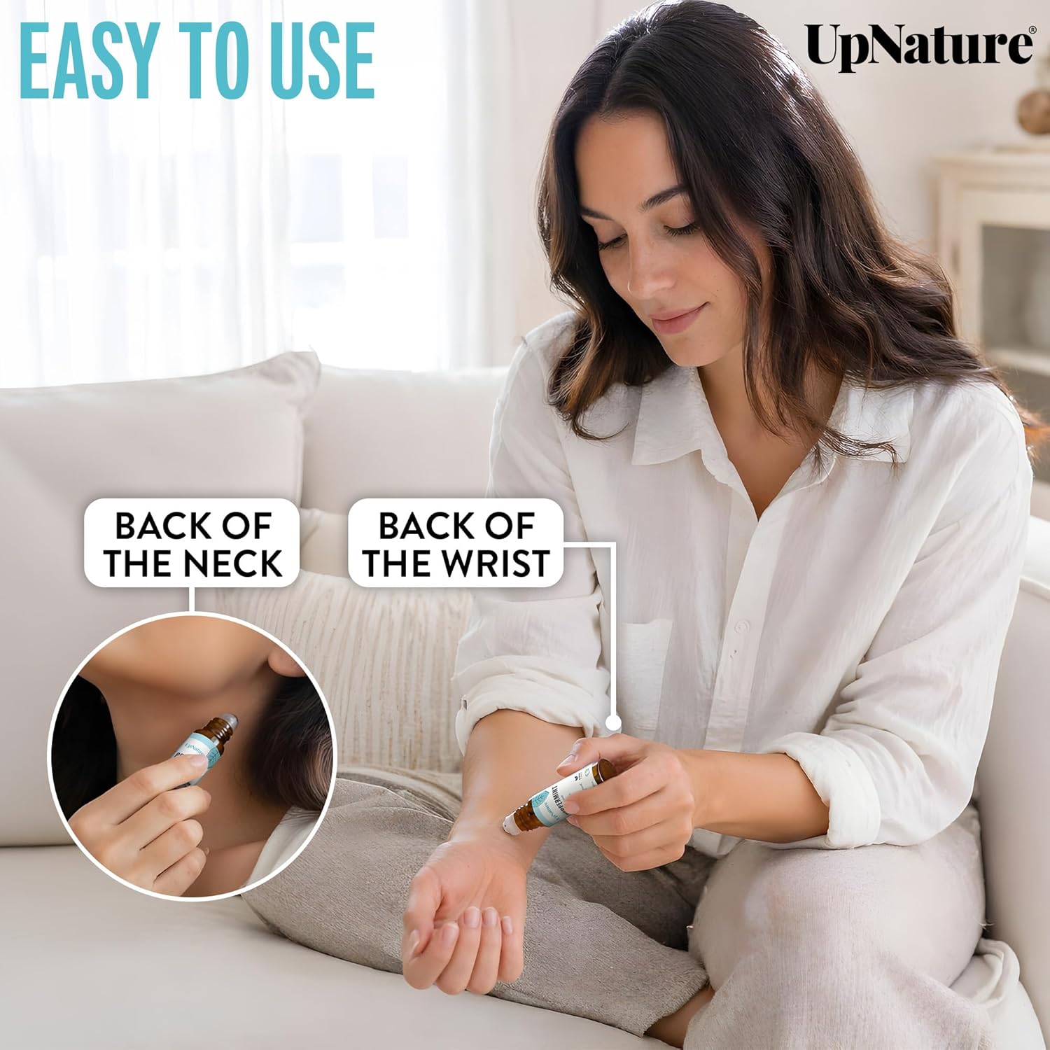 UpNature Peppermint Oil Roll On – 100% Natural Nausea & Morning Sickness Relief for Pregnant Women