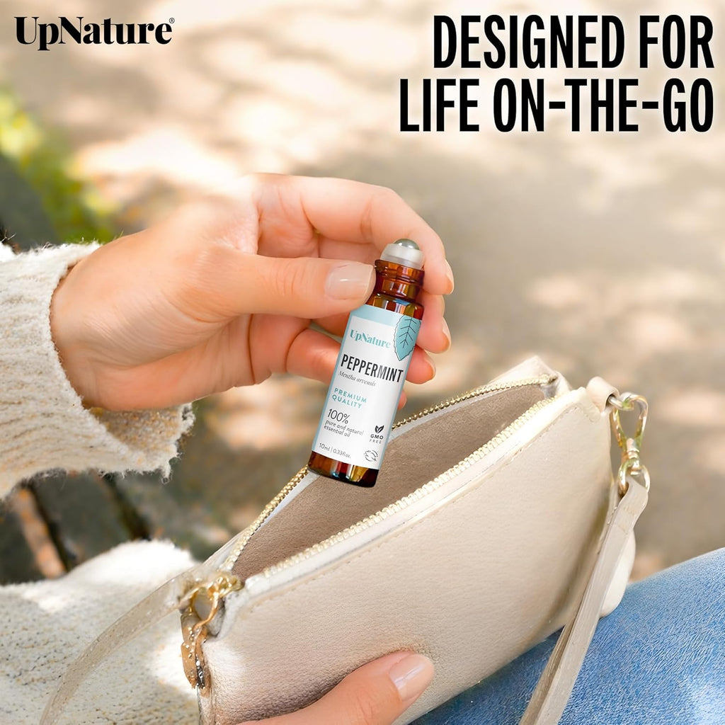 UpNature Peppermint Oil Roll On – 100% Natural Nausea & Morning Sickness Relief for Pregnant Women