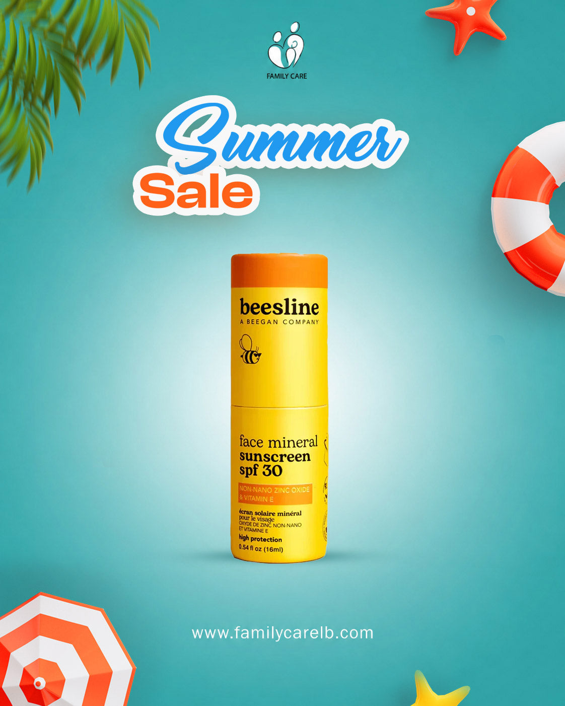 Beesline Face Mineral SunScreen SPF30