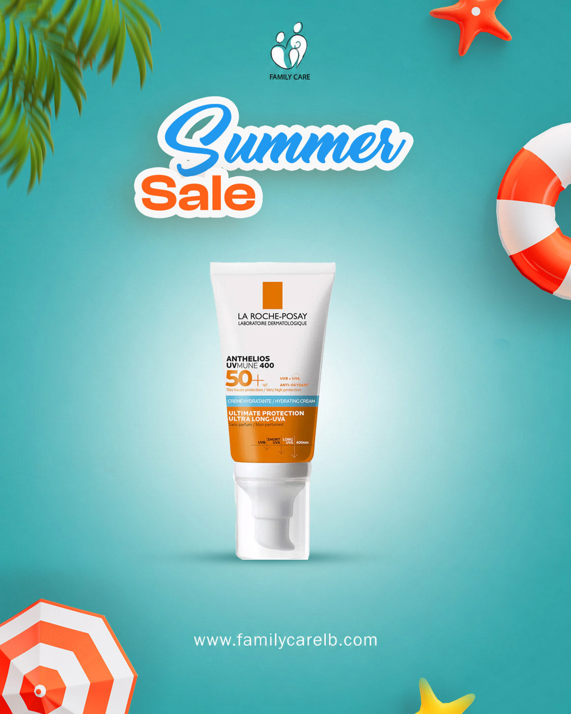 LA roche POSEY Anthelios UVMune 400 Moisturizing Sunscreen SPF50+