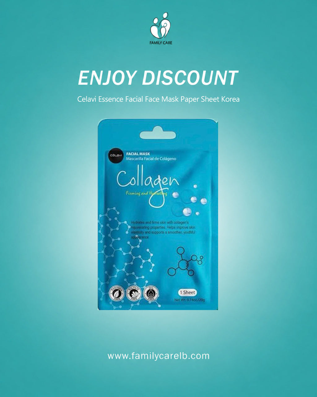 Celavi Essence Facial Sheet Face Mask  Classic Authentic korean Moisturizing Skincare