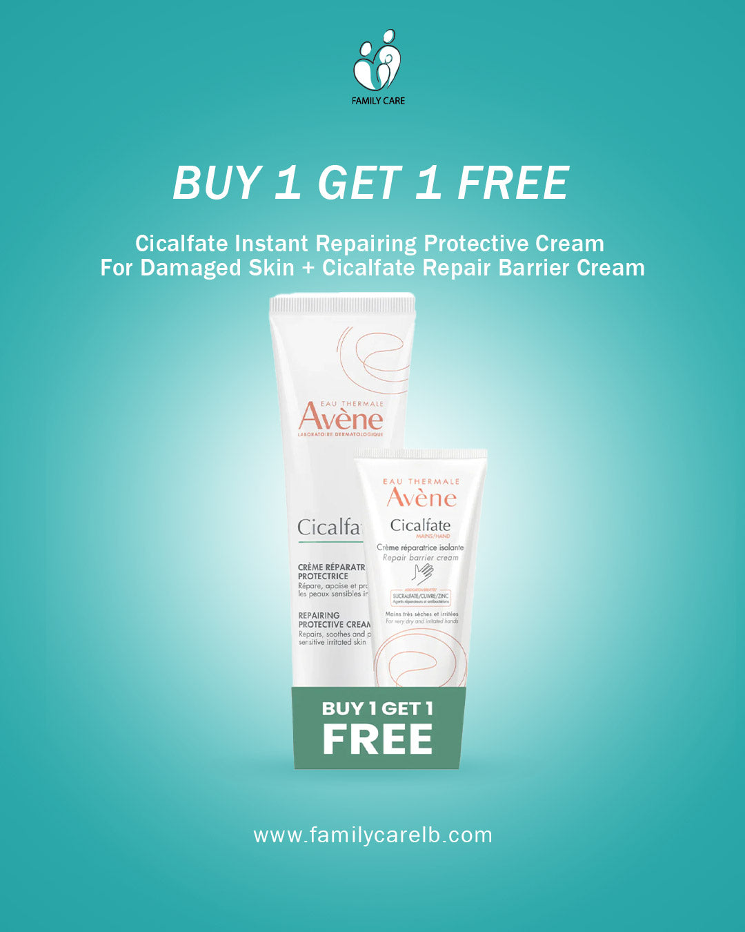 Avene Cicalfate Instant Repairing Protective Cream For Damaged Skin + Cicalfate Repair Barrier Cream