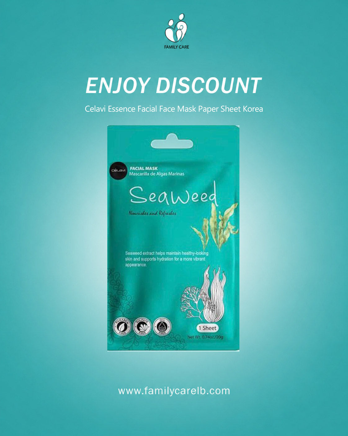 Celavi Essence Facial Sheet Face Mask  Classic Authentic korean Moisturizing Skincare
