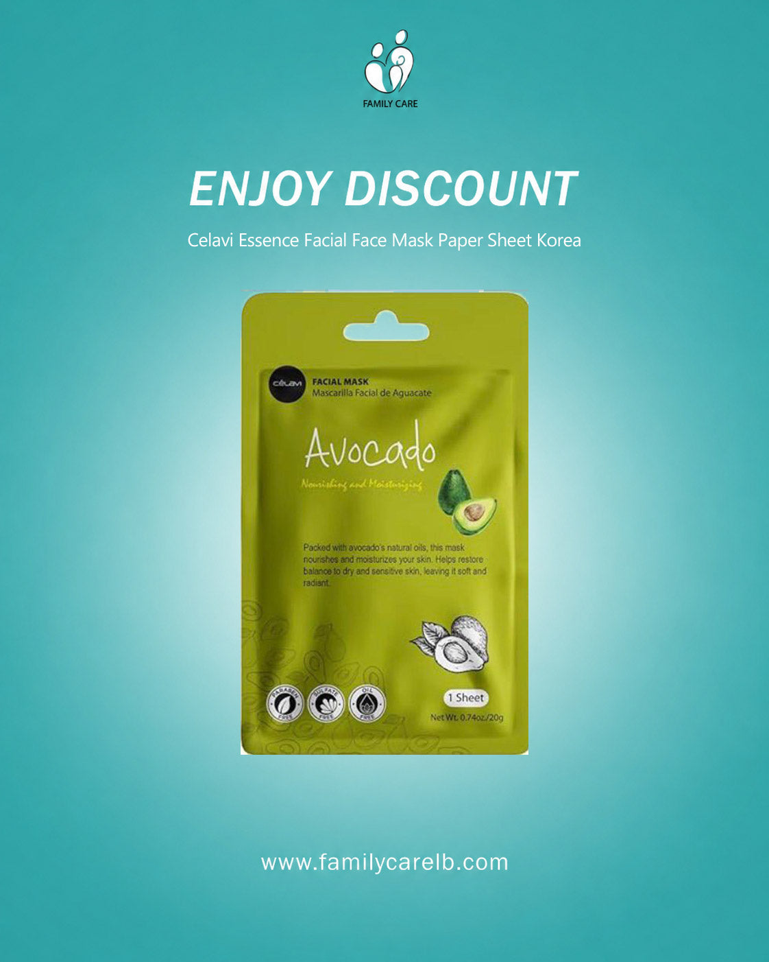 Celavi Essence Facial Sheet Face Mask  Classic Authentic korean Moisturizing Skincare