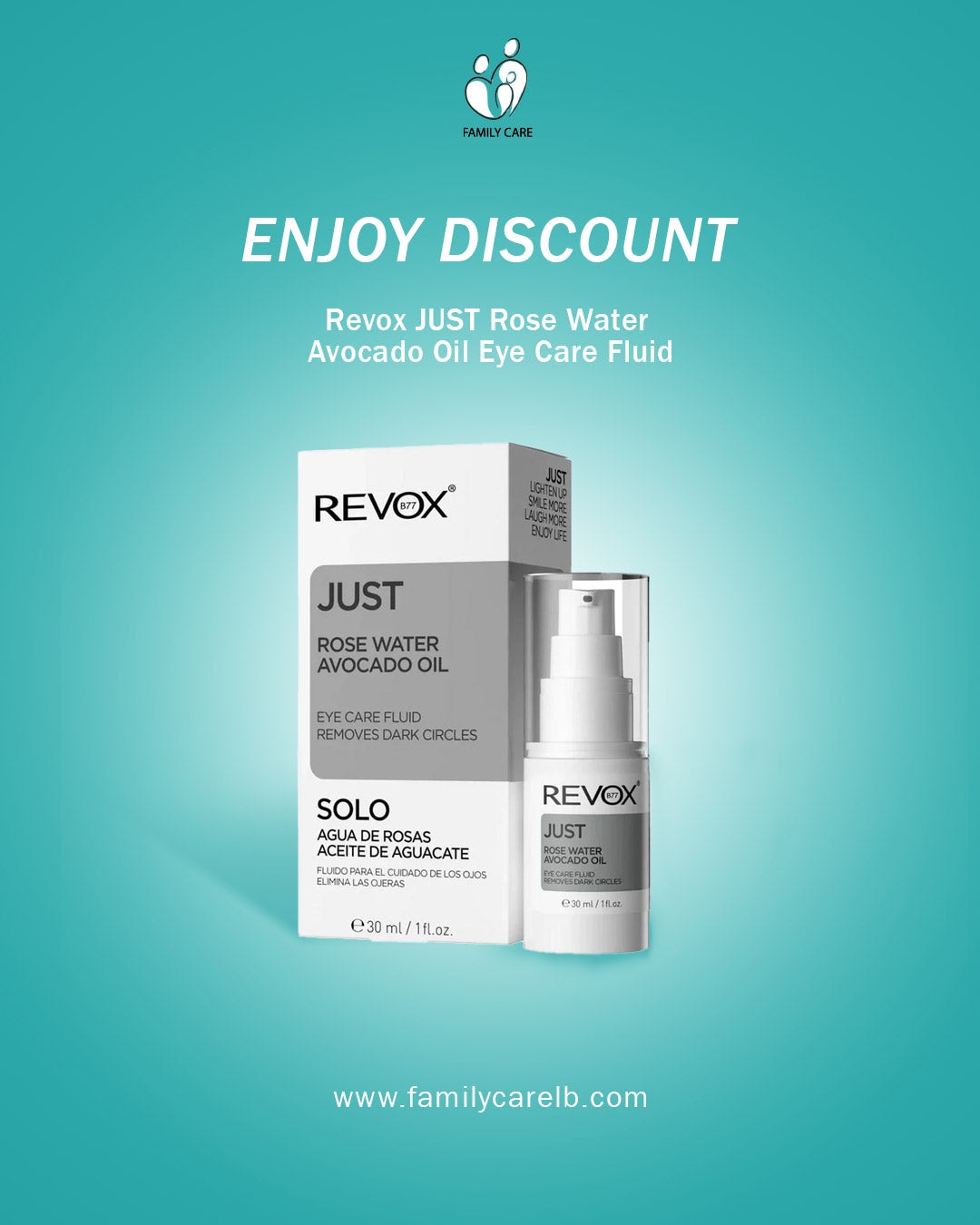 Revox JUST Rose Water Avocado Oil Eye Care Fluid