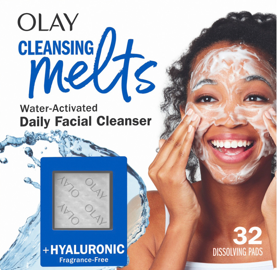 Olay Face Wash, Hyaluronic Acid Cleansing Melts, Fragrance-Free