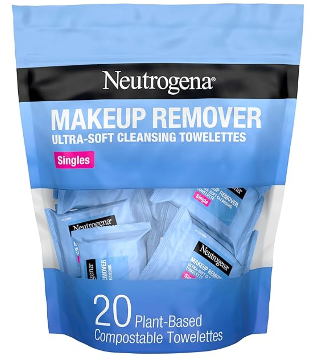 Neutrogena Makeup Remover Wipes, Daily Single Face Cleansing Towelettes 20ct