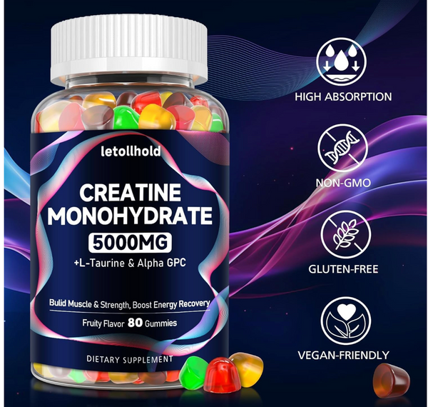 Creatine Monohydrate Gummies 5g for Women & Men
