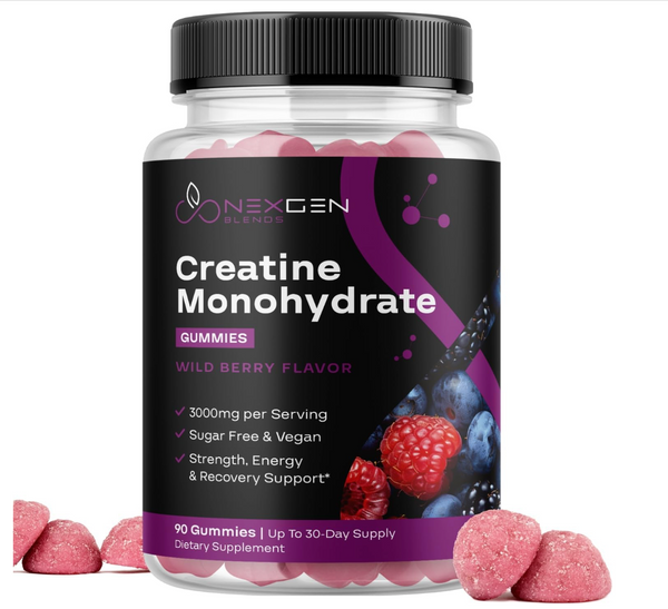 Sugar Free Creatine Monohydrate Gummies - Vegan Creatine Gummies for Women & Men 3g