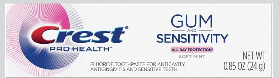 Crest Pro Health Gum and Sensitivity Toothpaste for Sensitive Teeth, Soft Mint, Travel Size 0.85 oz (24g)