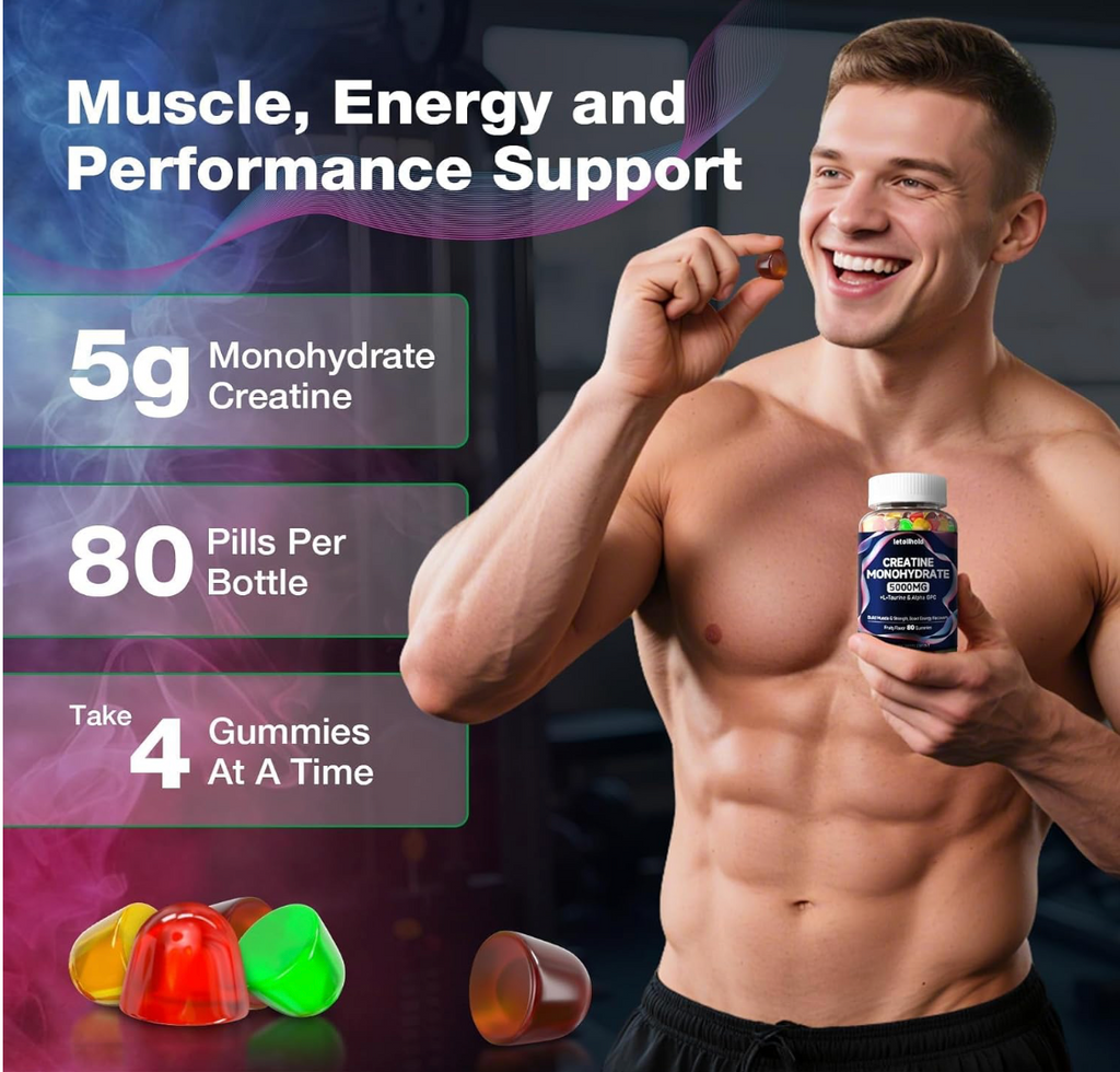 Creatine Monohydrate Gummies 5g for Women & Men