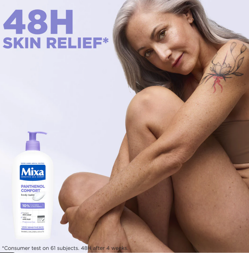 Mixa Panthenol Comfort Body Lotion - Anti-Scratching Cream - For Dry Skin, Atopy Prone Skin and Eczema