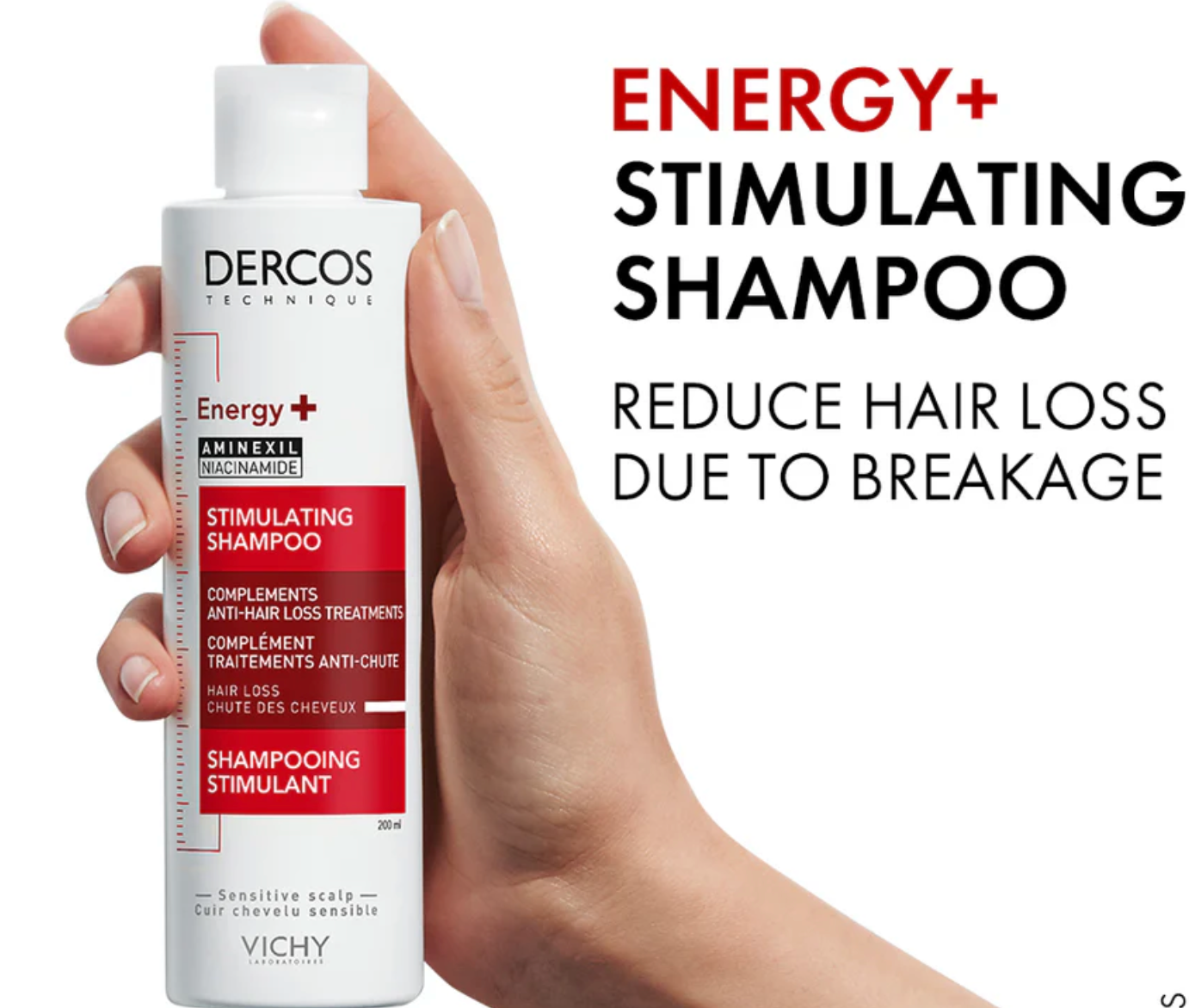 Vichy Dercos Energy + Stimulating And Anti Hair Loss Shampoo With Aminexil