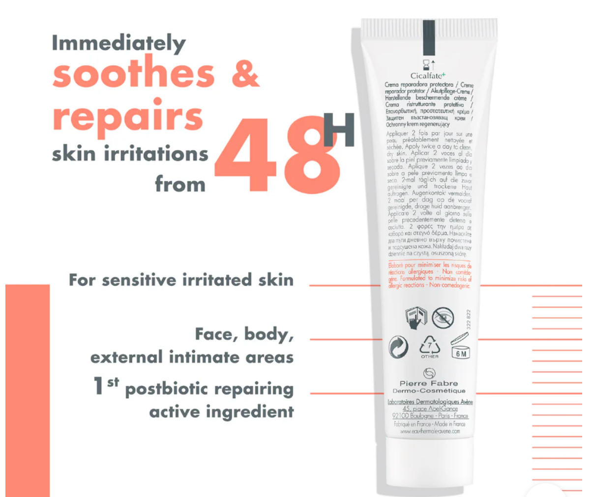Cicalfate Instant Repairing Protective Cream For Damaged Skin + Cicalfate Repair Barrier Cream
