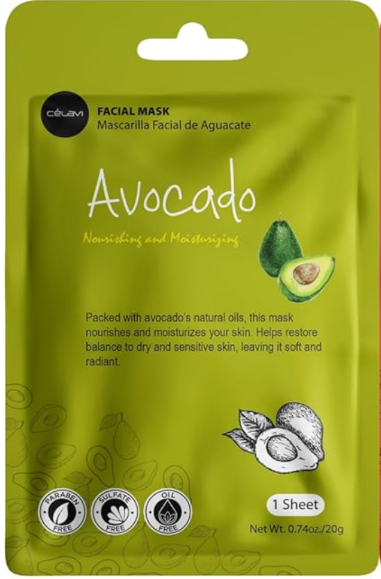 Celavi Essence Facial Sheet Face Mask  Classic Authentic Moisturizing Skincare