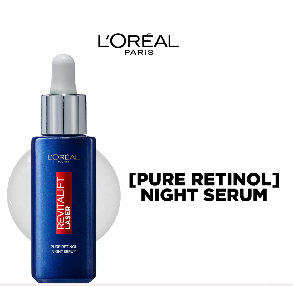 L'Oreal Paris Revitalift Retinol Night Serum For Face, With 0.2% Pure Retinol, Moisturizes Skin and Eliminates Deep Wrinkles, For All Skin Types