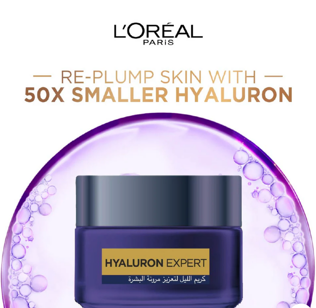 L'Oréal Paris Hyaluron Expert Moisturiser and Plumping Anti-Aging Night Cream with Hyaluronic Acid