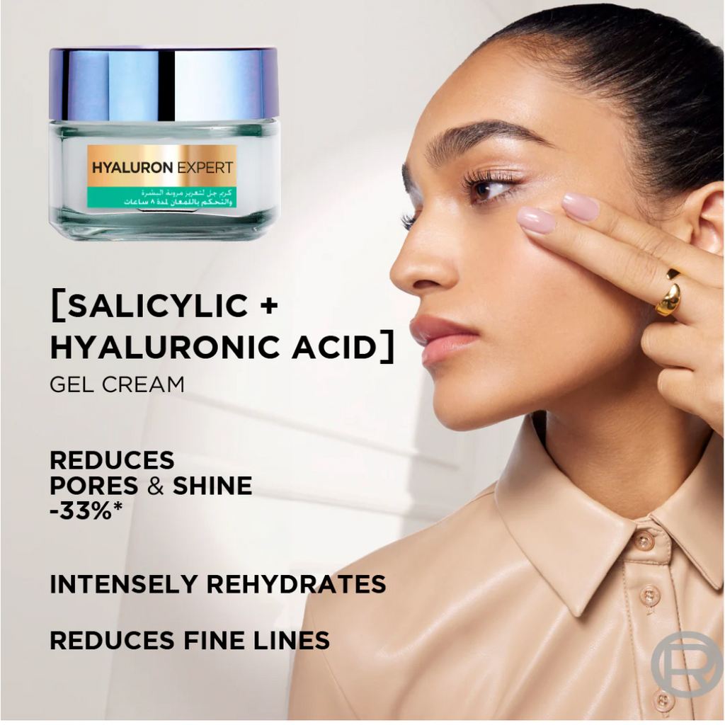 L'Oréal Paris Hyaluron Expert Moisturiser and Anti-Aging 8h Shine Control Replumping Gel -Cream